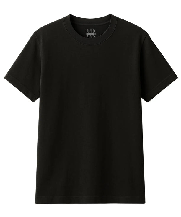 Siyah Regular Basic Premium Baskısız Tişört uniqwo