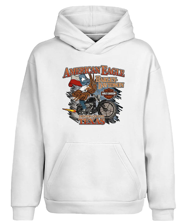 Amerikan Eagle Harley Kapüşonlu Sweatshirt - UNİQWO