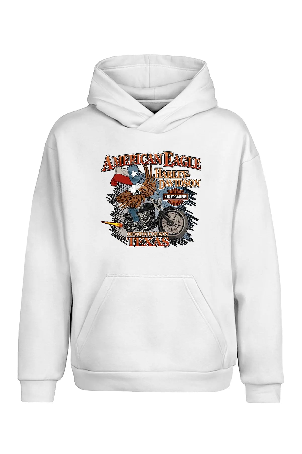 Amerikan Eagle Harley Kapüşonlu Sweatshirt - UNİQWO