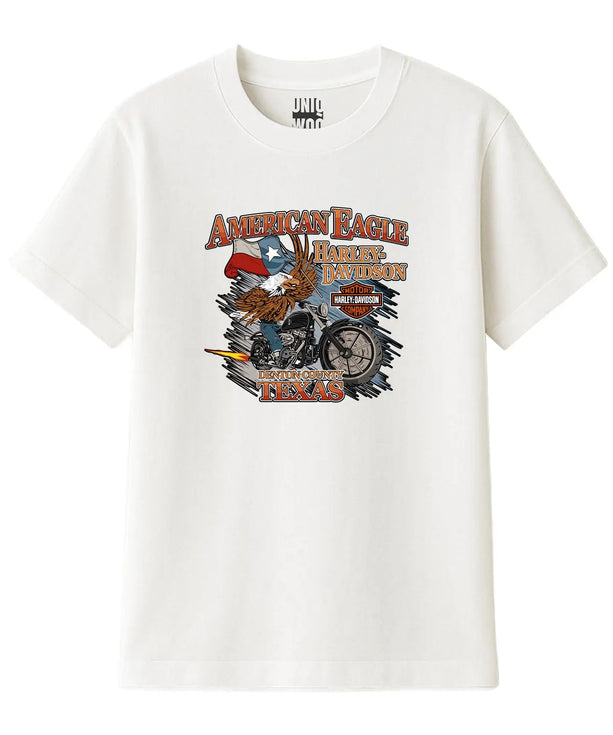 Amerikan Eagle Harley Tişört - UNIQWO