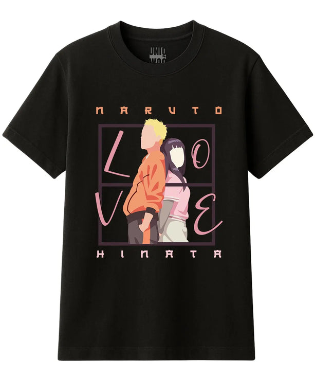 Anime Çift Tasarım Naruto Hinata Tişört UNIQWO