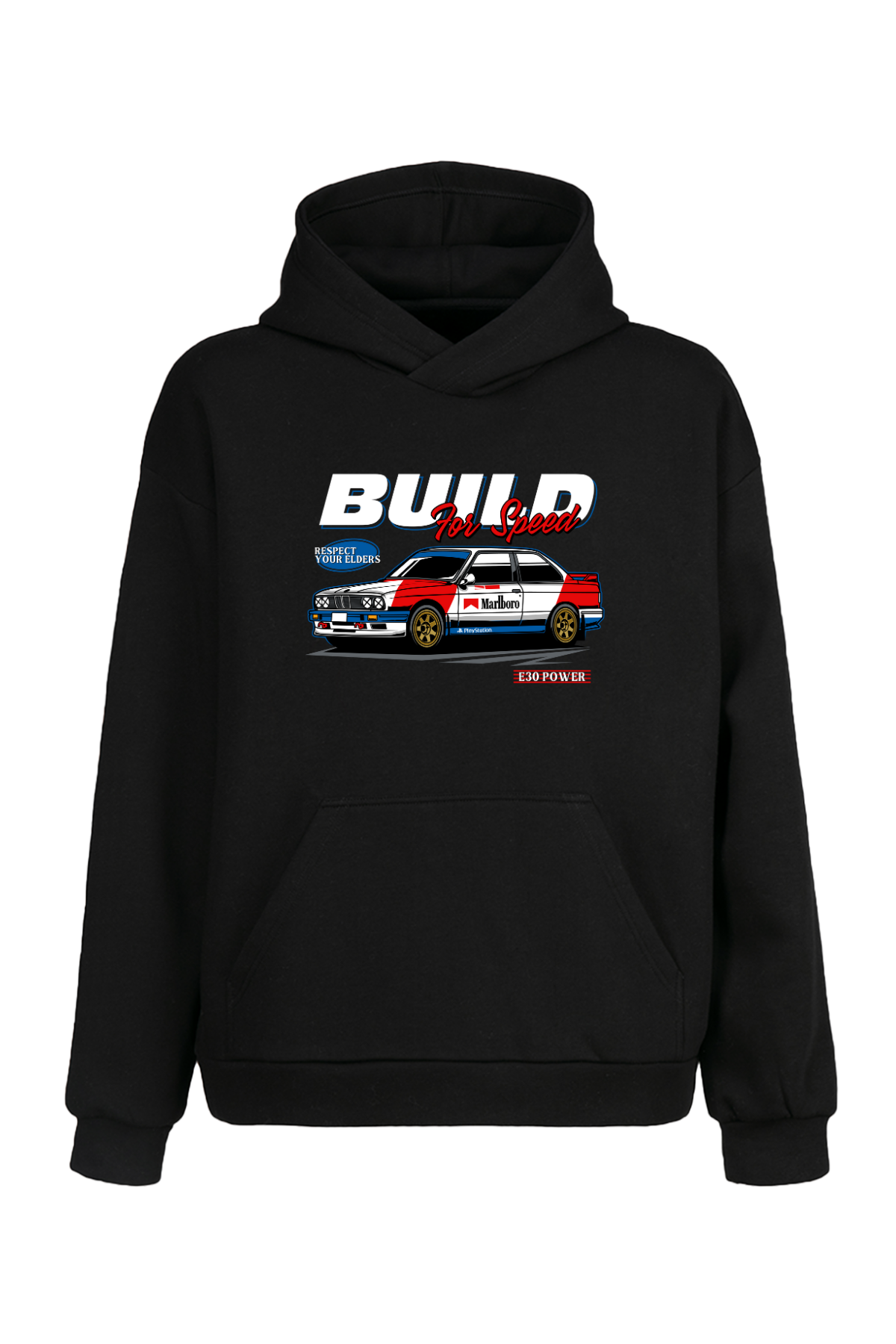 BMW E30 Marlboro Racing Tasarımlı Kapüşonlu Sweatshirt UNIQWO