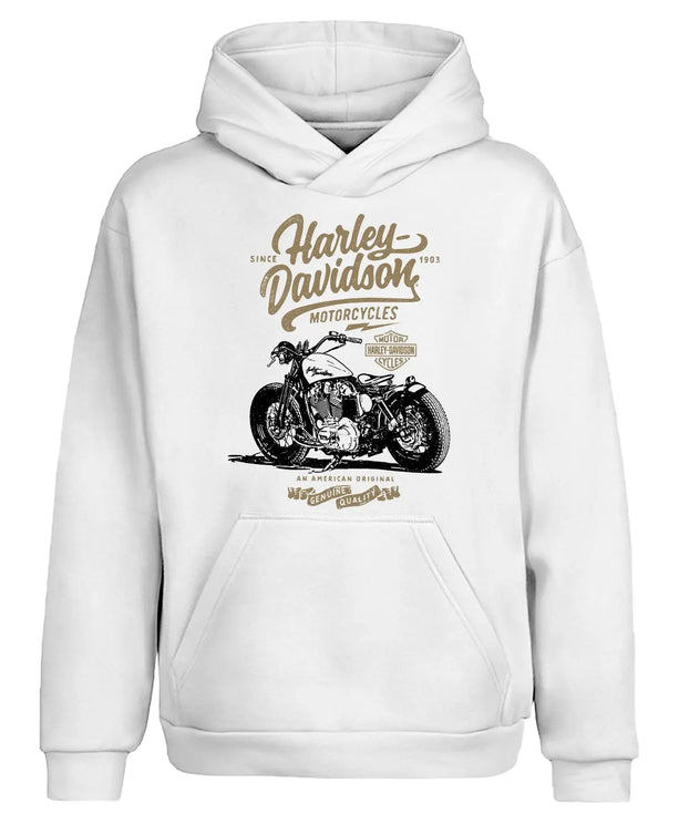 Harley Davidson Klasik Kapüşonlu Sweatshirt – Retro Tarz, Kalın Kumaş