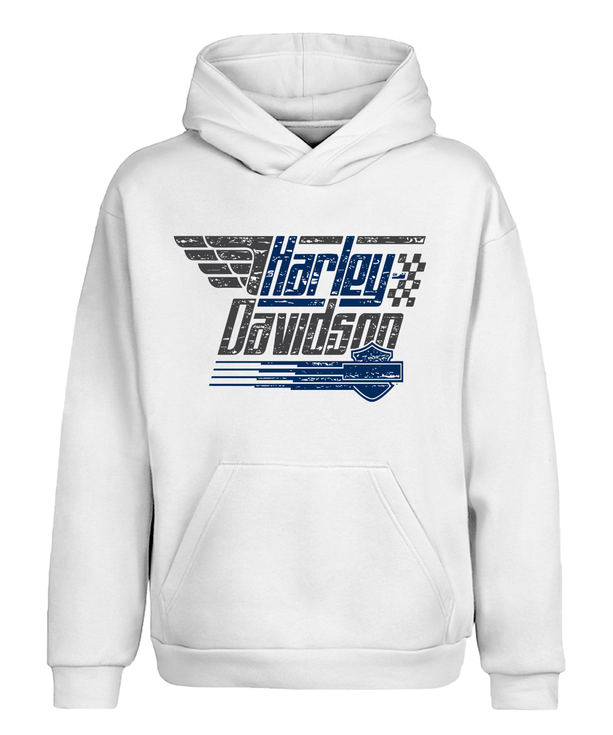 Harley Davidson Retro Logo Kapüşonlu Sweatshirt UNIQWO