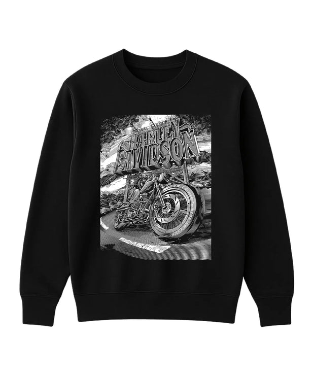 Harley Firestorm Sweatshirt – Motorcu Ruhunu Yansıtan Retro Tasarım