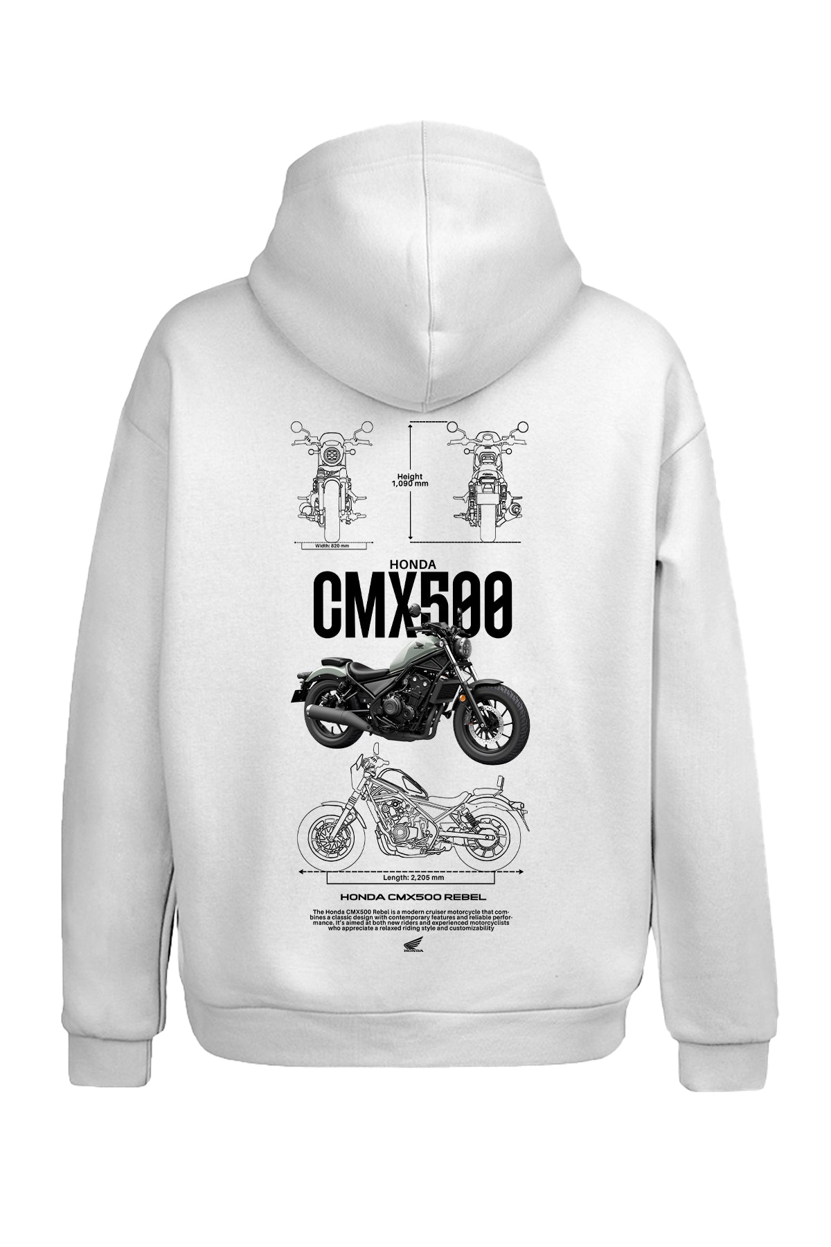 Honda CMX500 Rebel Kapüşonlu Sweatshirt UNIQWO