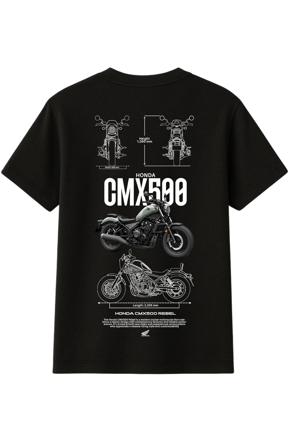 Honda CMX500 Rebel Tişört UNIQWO