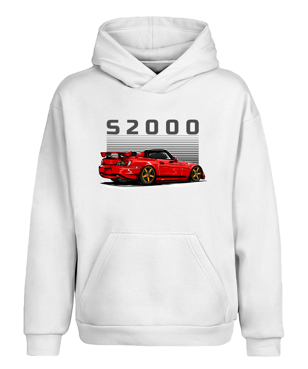 Honda S2000 JDM Spor Araba Tasarımlı Kapüşonlu Sweatshirt UNIQWO