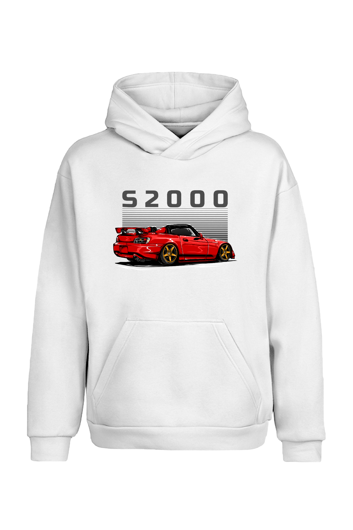 Honda S2000 JDM Spor Araba Tasarımlı Kapüşonlu Sweatshirt UNIQWO