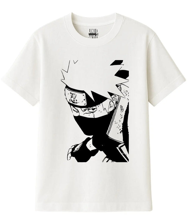 Kakashi Hatake Manga Stil Anime Tişört UNIQWO