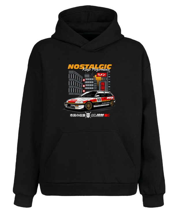 Kanjo Performance JDM Retro Araba Kapüşonlu Sweatshirt UNIQWO