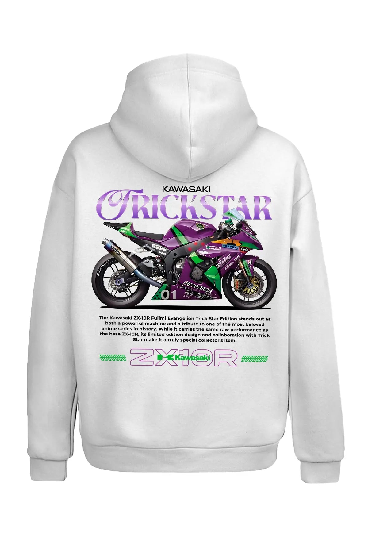 Kawasaki ZX-10R Evangelion Trickstar Kapüşonlu Sweatshirt UNIQWO
