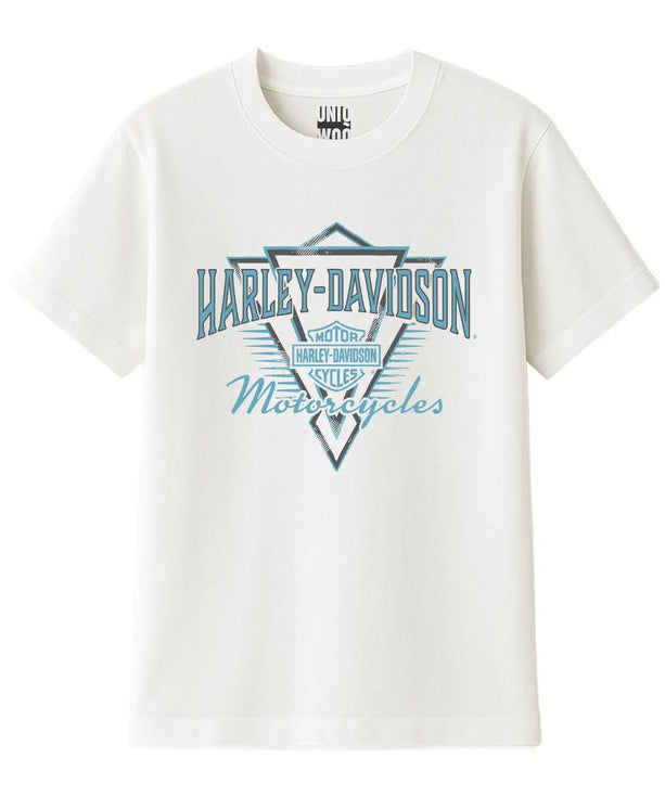 Klasik Harley Mavi Logo Tişört UNIQWO