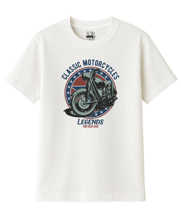 Legends Never Die Chopper Motor Tişört UNIQWO