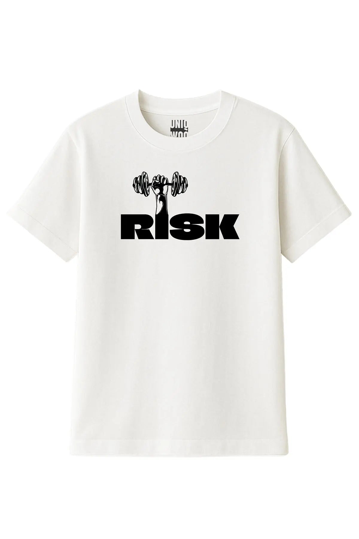 Motivasyonel Risk Tasarımlı Sporcu Tişört - UNIQWO