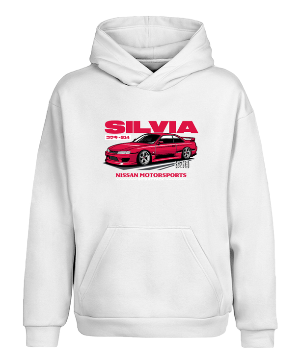 Nissan Silvia S14 Japon Spor Araba Tasarımlı Kapüşonlu Sweatshirt UNIQWO