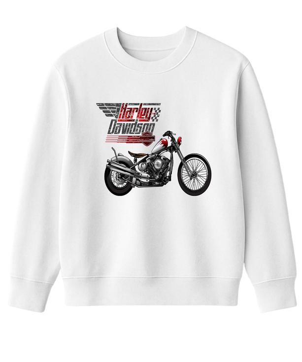 Retro Chopper Motor Tasarımlı Sweatshirt UNIQWO