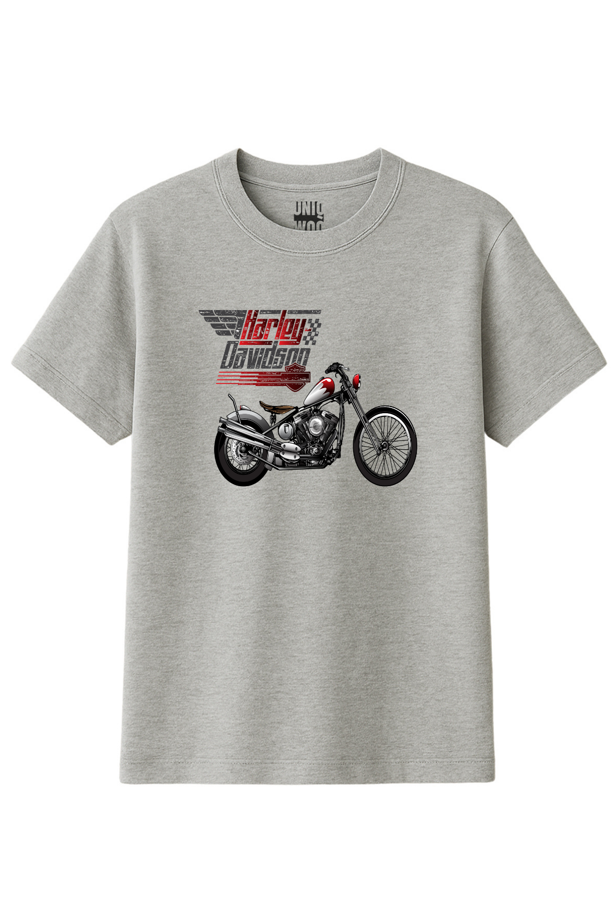 Retro Chopper Motor Tasarımlı Tişört UNIQWO