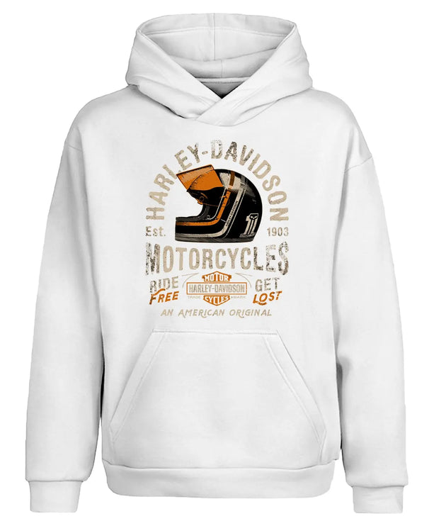 Retro Kasklı Harley Davidson Kapüşonlu Sweatshirt | UNİQWO