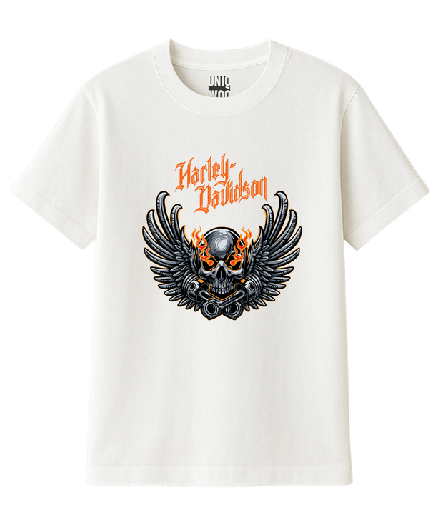 Skull Wings Retro Tişört UNIQWO