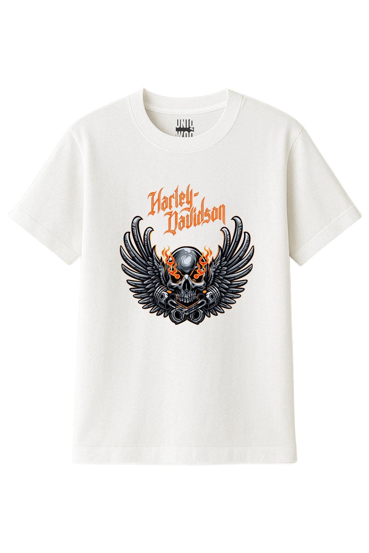Skull Wings Retro Tişört UNIQWO