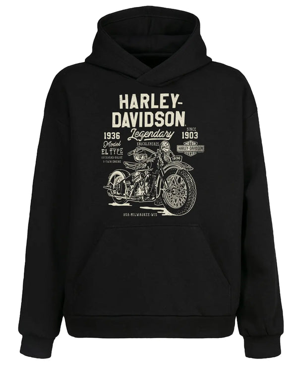 Vintage Harley Davidson Tarihi Serisi Kapüşonlu Sweatshirt UNIQWO
