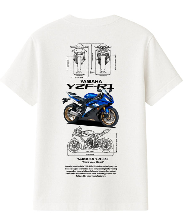 Yamaha YZF R1 Azul Tişört UNIQWO