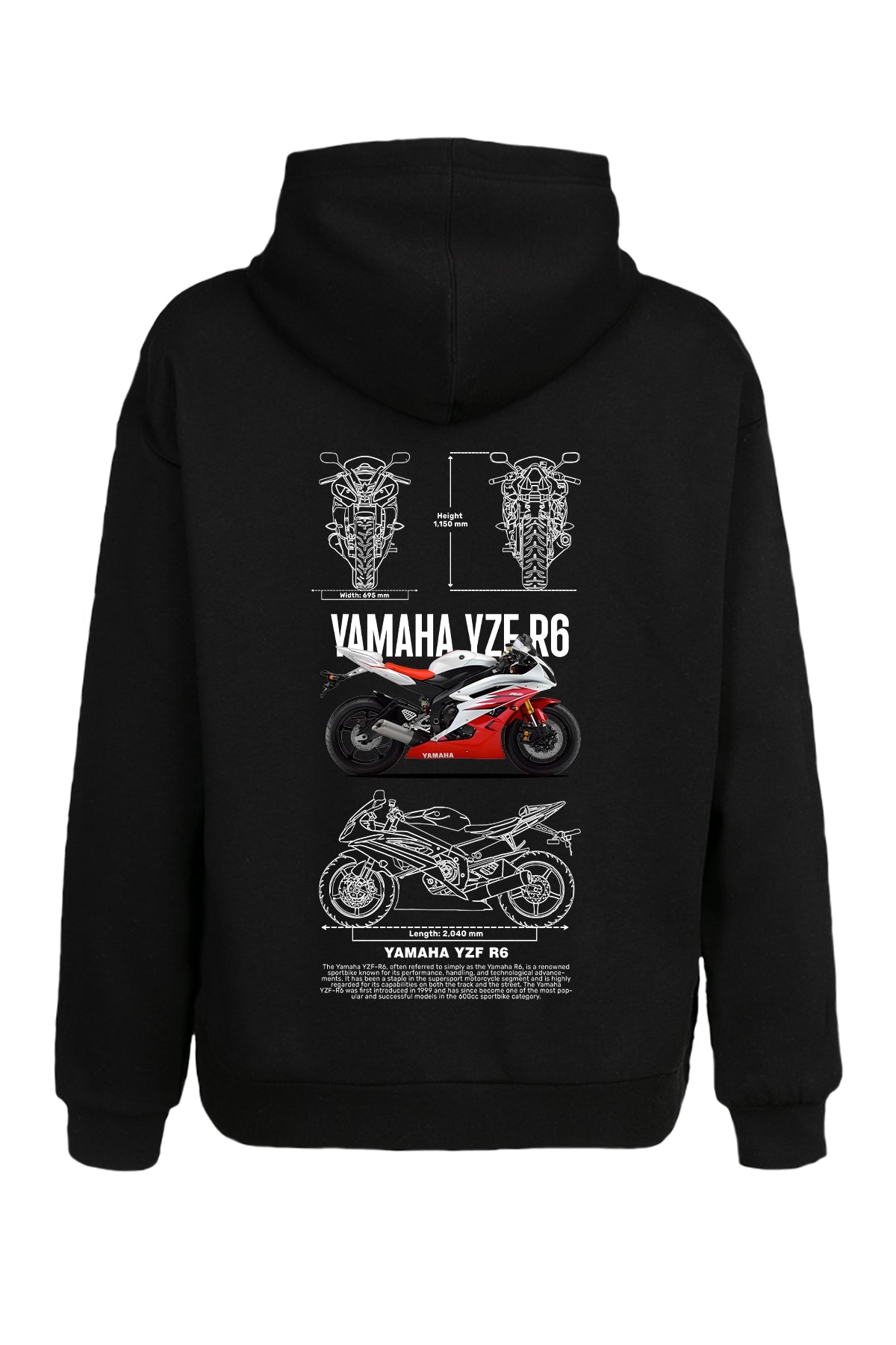 Yamaha YZF R6 Kapüşonlu Sweatshirt UNIQWO